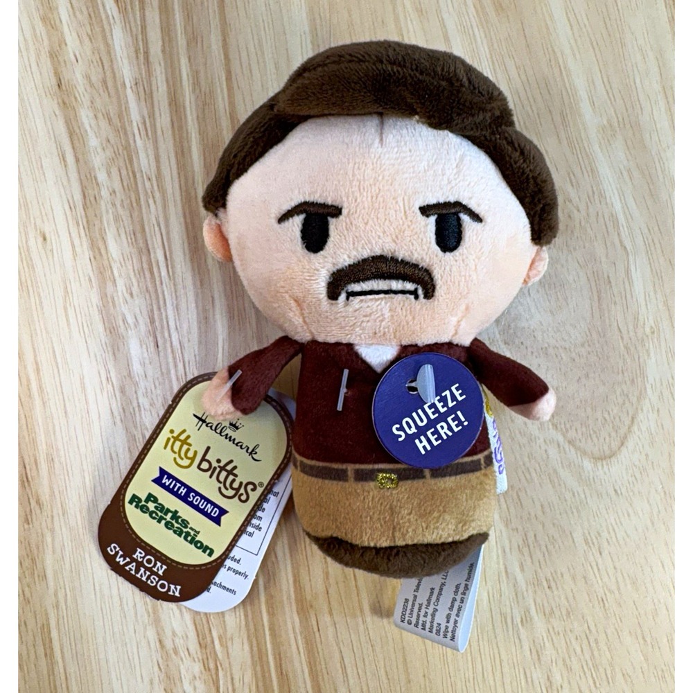 Hallmark itty bittys Parks and Recreation Ron Swanson 4in Plush Sound KDD2238